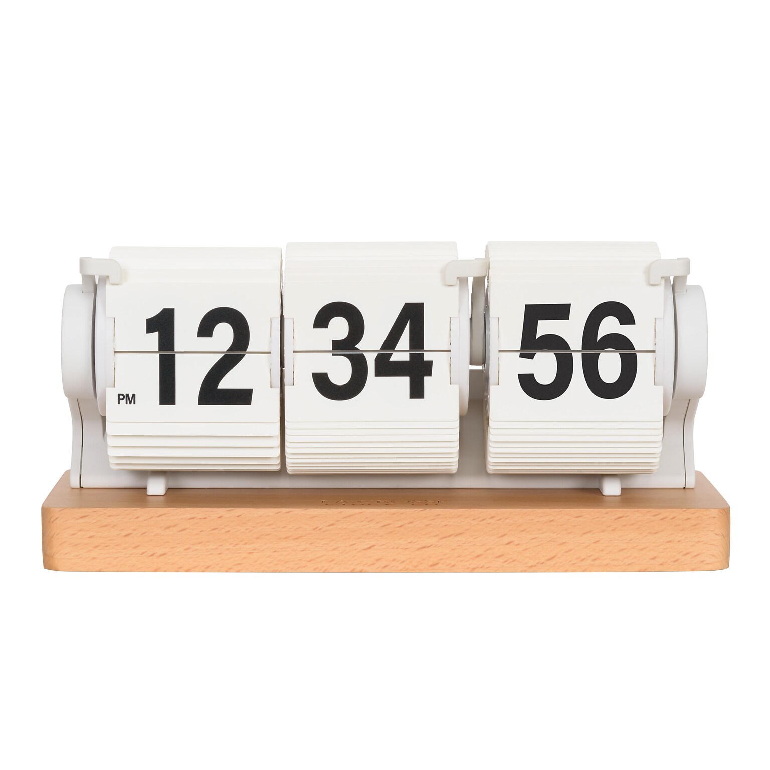 La Crosse Clock Rollins Mechanical White Flip Analog Quartz Tabletop Clock (536-526W)