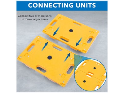 Mount-It! Small Platform Mover Dolly, 220 lb. Capacity, Yellow (MI-926)