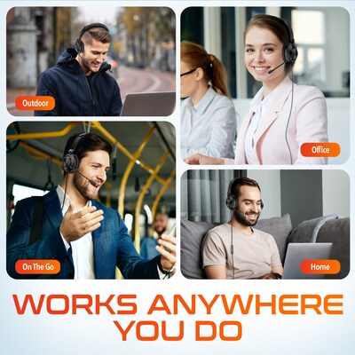 Delton Work Anywhere 32Y USB Headset, 1080p Webcam, Ergonomic USB Keyboard & Mouse Bundle, Black (DBND4WRD10Y)