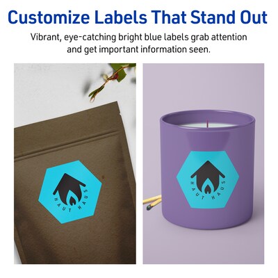 Avery Printable Decorative Edge Multipurpose Labels, 2-1/2" x 2-57/64", Bright Blue, 480/Box (94121)