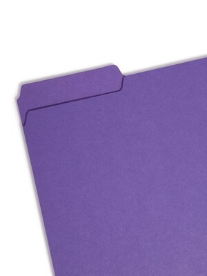 Universal Interior File Folders, 1/3-Cut Tab, Letter Size, Violet, 100/Box (10283)