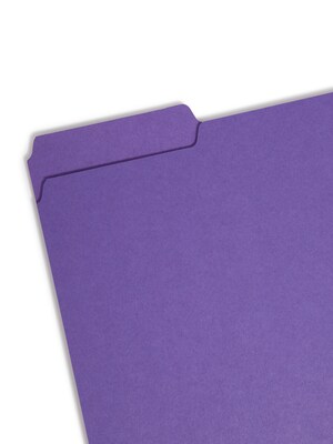 Smead Interior File Folders, 1/3-Cut Tab, Letter Size, Purple, 100/Box (10283)