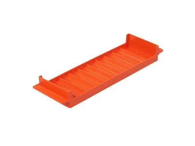 CONTROLTEK Coin Tray, Stackable Plastic, Quarters, Orange, 4/Pack (5605634PK)