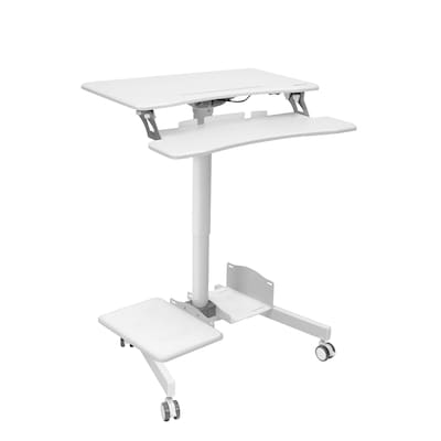 Mount-It! 28W Adjustable Mobile Sit-Stand Computer Workstation, White (MI-7979W)