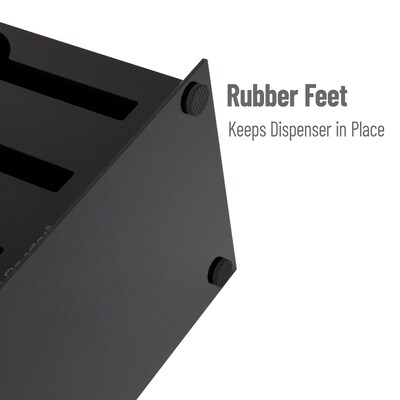 Mind Reader 5-Compartment Plastic Utensil Sorter and Dispenser, Black (5CSTOR-BLK)