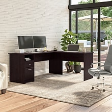 Bush Furniture Cabot 72W L Shaped Computer Desk with Drawers, Espresso Oak (CAB051EPO)