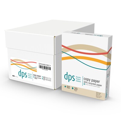 DPS by Staples 30% Recycled 8.5 x 11 Copy Paper, 20 lbs., 92 Brightness, 500 Sheets/Ream (DPS08511RCY-CC)