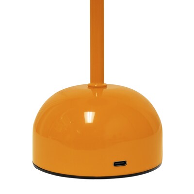 Simple Designs Mushroom Magic Dimming 11.80" LED Touch Table Lamp, Portable & Rechargeable, Bright Orange (LD1069-BRO)