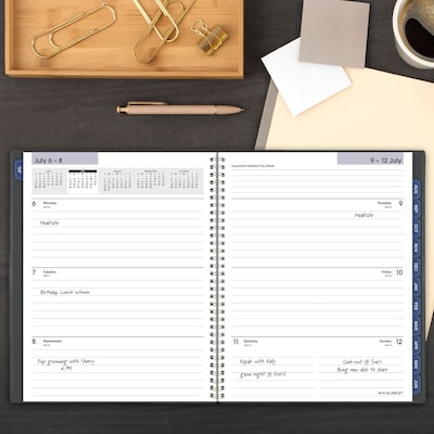 2026-2027 AT-A-GLANCE DayMinder 8.5" x 11" Academic Weekly & Monthly Planner, Plastic Cover, Charcoal (AYC545-45-27)