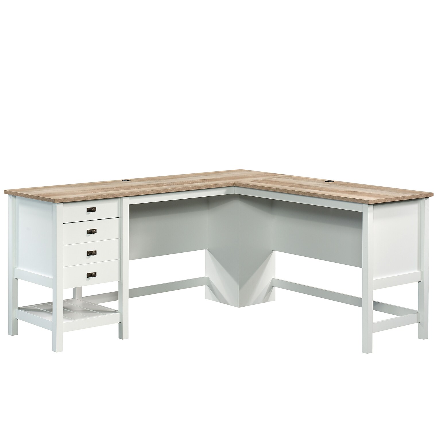 Sauder Cottage Road 65W L-Shaped Desk, Soft White (428225)