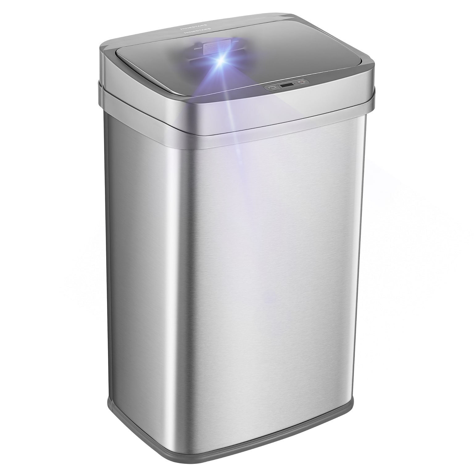 NineStars Stainless Steel Indoor UV Odor Neutralizing Automatic Sensor Trasn Can, 13.2 Gallons, Silver (ONT-50-81SL)