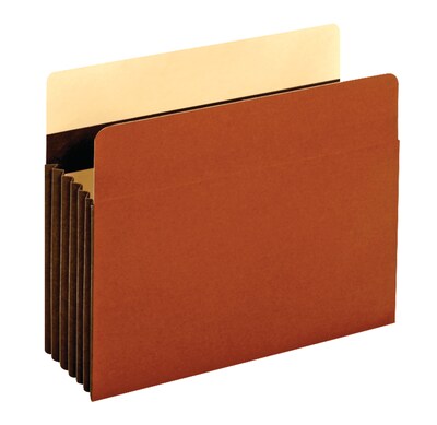 Pendaflex 10% Recycled Heavy Duty Reinforced File Pocket, 5 1/4 Expansion, Letter Size, Brown, 10/B
