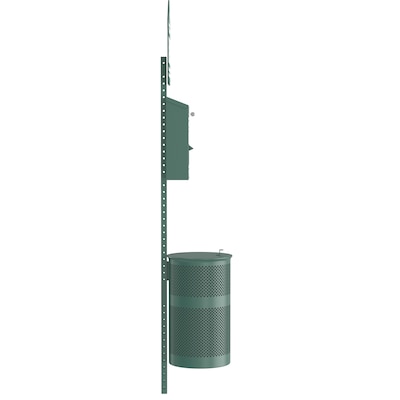 Furloo Steel Outdoor Pet Waste Station Kit with Roll Bag Dispenser, 11.5 Gallon, Green (FLO1R-S-G)