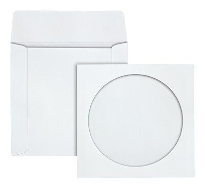 Quality Park Open End CD/DVD Envelopes, 5" x 5", White Wove, 250/Box (QUA62905)