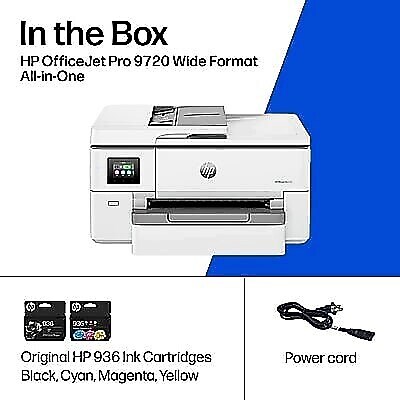 HP OfficeJet Pro 9720 Wireless Color Wide Format All-in-One Inkjet Printer, Best for Office, 3 Months Free Ink (C2XF9A#B1H)