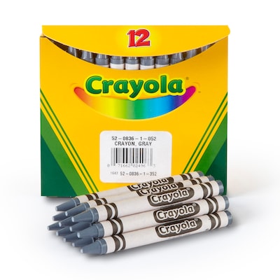 Crayola Bulk Crayons, Gray, 12/Pack, 6 Packs/Bundle (BIN520836052-6)
