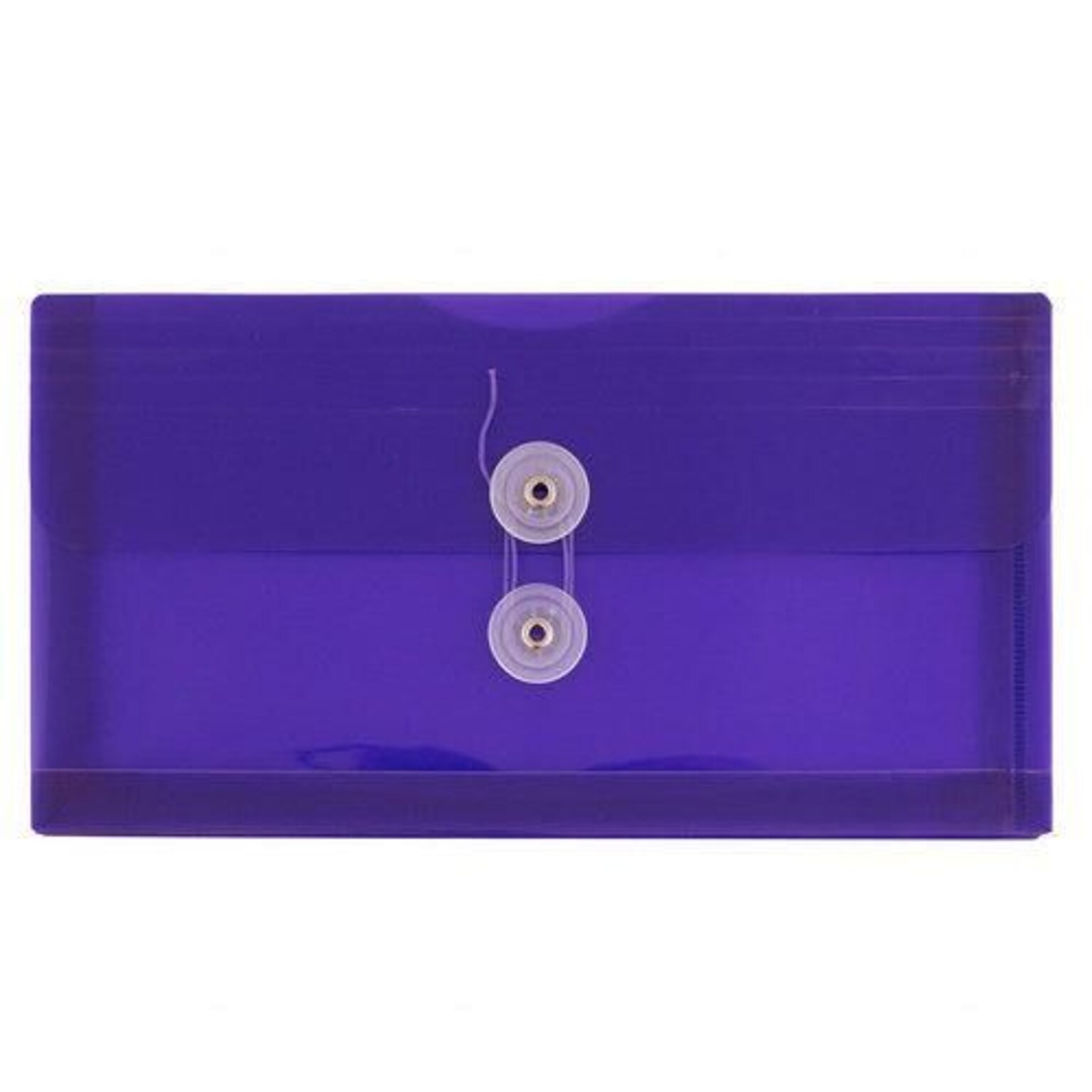 JAM Paper Premium Plastic Filing Envelope with Button & String Closure, 5 1/4 x 10, Purple, 3/Pack (921B1pux3)
