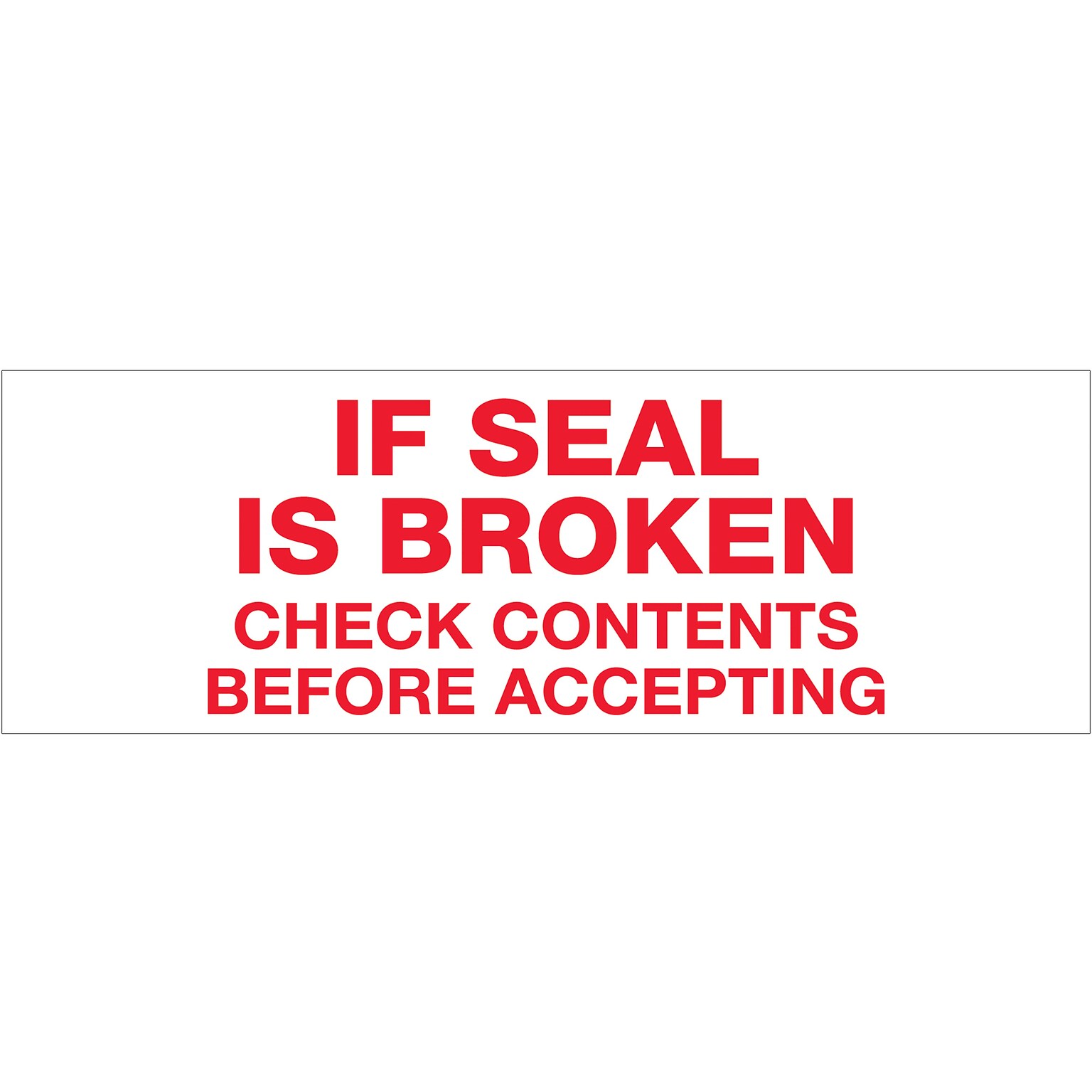 Tape Logic If Seal Is Broken Security Tape, 2 x 110 yds., Red/White, 36/Carton(T902P16)