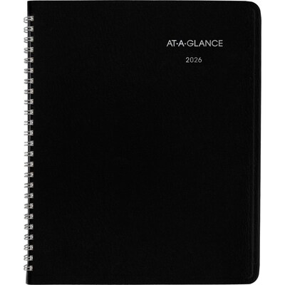 2026 AT-A-GLANCE DayMinder Executive 7" x 8.75" Weekly & Monthly Planner, Faux Leather Cover, Black (G546-00-26)