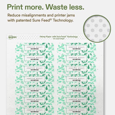 Avery Hemp Rectangle Laser/Inkjet Multipurpose Labels, 3/4" x 3-1/2", Off-White (800/Box)