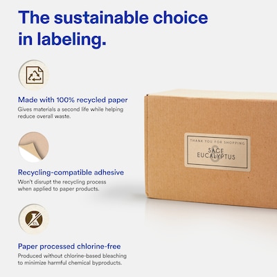 Avery Rectangle Laser/Inkjet Multipurpose Labels, Kraft Brown, 40 Labels/Sheet, 25 Sheets/Pack (19479311168)