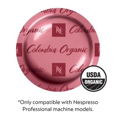 Nespresso Colombia Organic Coffee Nespresso Professional Capsules, Espresso Roast, 50/Box (8906.84)