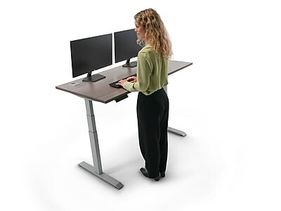 Boss Office Products 60W Electric Rectangular Adjustable Standing Desk, Driftwood (SGSD034DW)