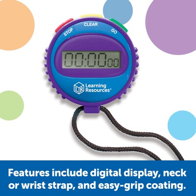 Learning Resources Simple 3 Button Stopwatch, Assorted Colors (LER0808)