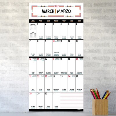 2027 TF Publishing Spanish Words for Everyone 12" x 12" Monthly Wall Calendar, Multicolored (27-1148)