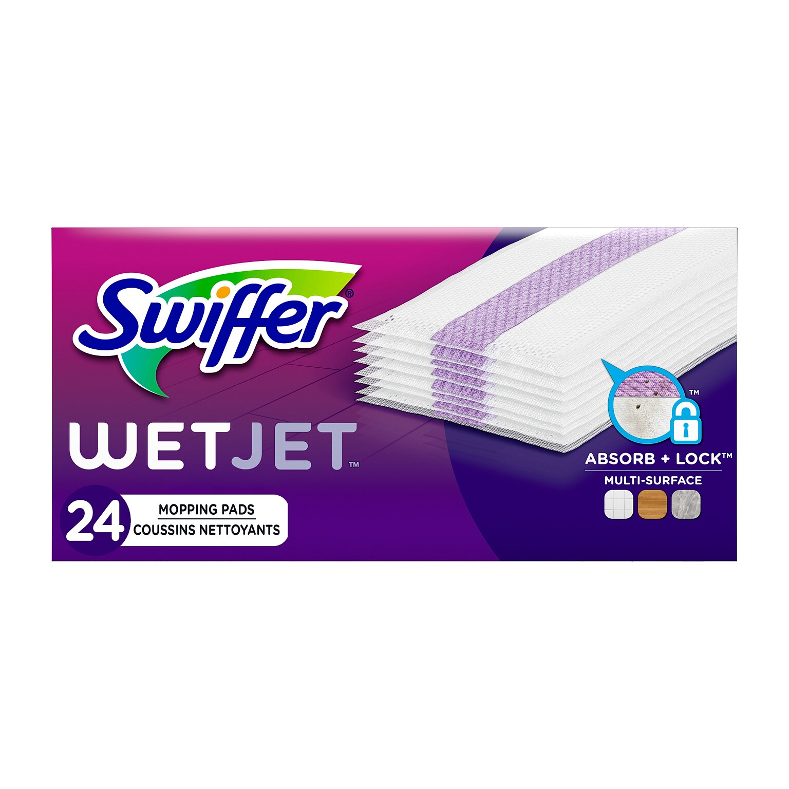 Swiffer WetJet Spray Mop Multi-Surface Floor Cleaner Pad Refill, 24 Count (PGC 08443)
