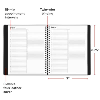 Staples 7 x 8.75 Undated Daily Planner, Black (ST60461-24)
