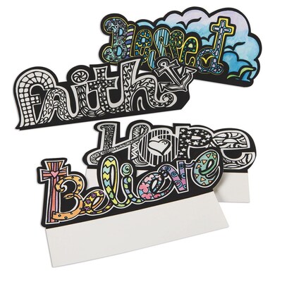 S&S Stand Up Velvet Art Inspirational Sayings, 12/Pack (PS1429)