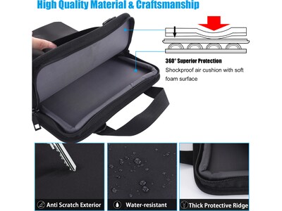 TechProtectus 9.7"-12" Water Resistant Vertical Laptop Sleeve, Shock-Absorbing, Black (TP-BK-VR11)