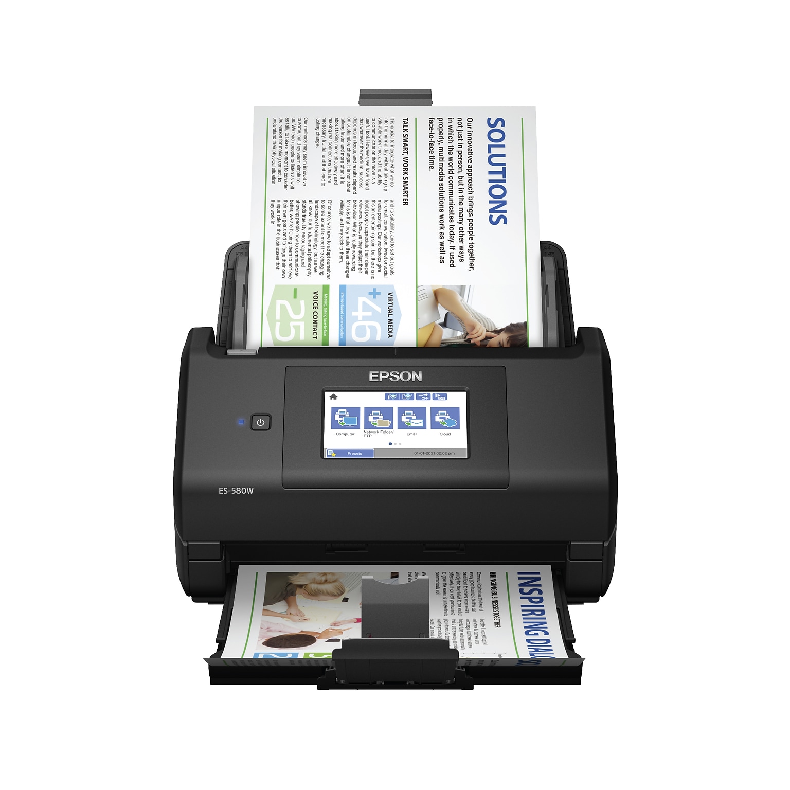 Epson WorkForce ES-580W Wireless Duplex Document Scanner, Black (B11B258201)