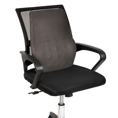 Mind Reader Memory Foam Ergonomic Lower Back Cushion Office Chair Support, Gray (VERTBACK-GRY)