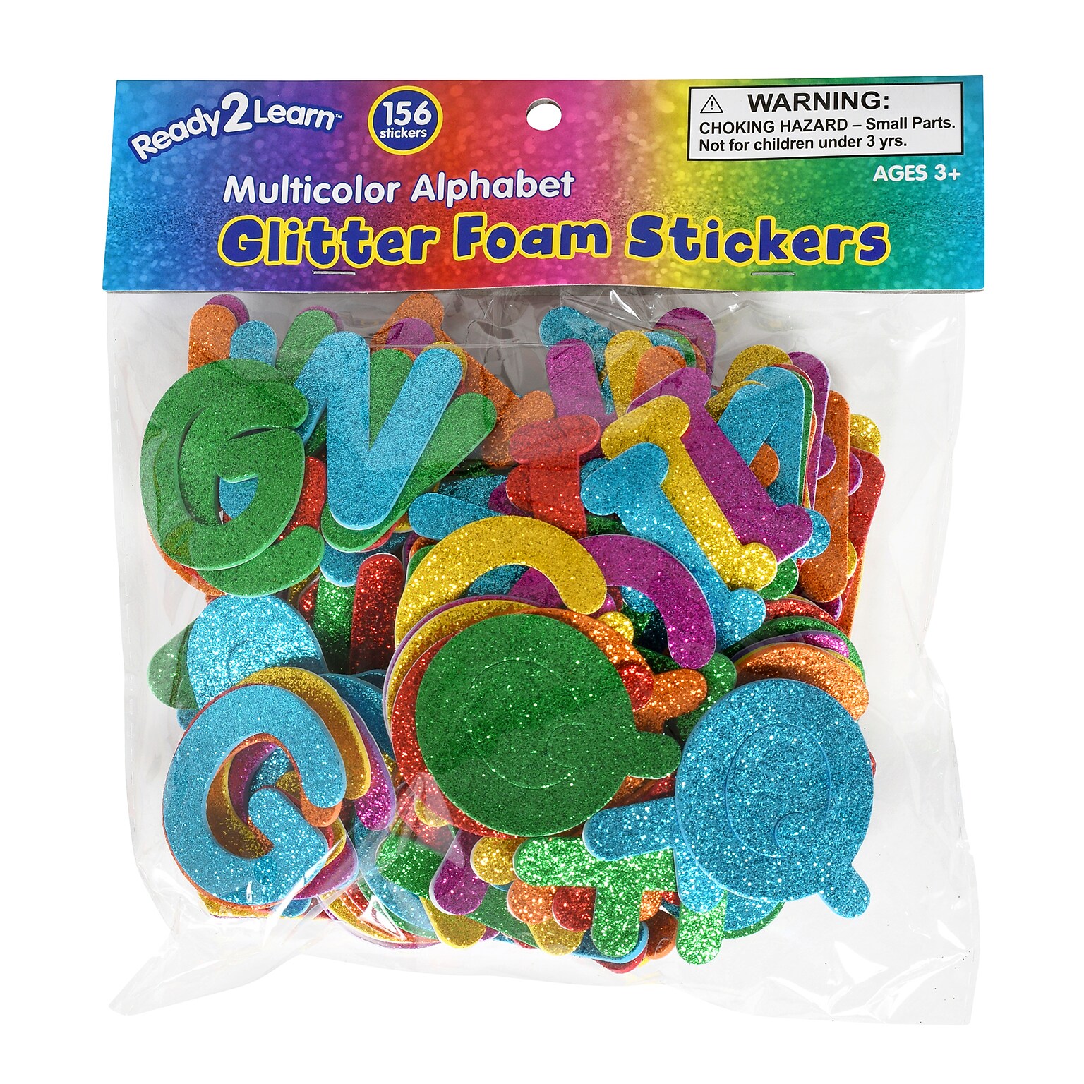 Ready2Learn Glitter Foam Sticker Alphabet, Multicolored, 156/Pack (CE-10098)