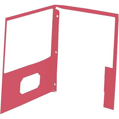 Quill Brand® 2-Pocket Folders With Fasteners Red, 25/Box (712858)