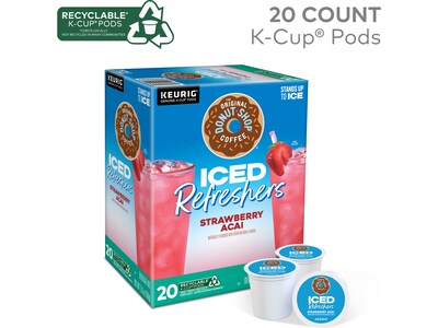 The Original Donut Shop Iced Refreshers Strawberry Acai Infused Water, Keurig® K-Cup® Pods, 20/Box (5000379382)