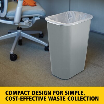 Rubbermaid Indoor Trash Can w/ No Lid, Gray Plastic, 10.25 Gal. (FG295700GRAY)