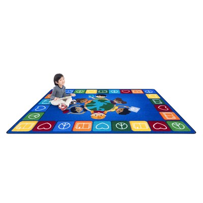 Joy Carpets Peaceful Readers Nylon 5'4" x 7'8" Machine Tufted Rug, Multicolored (2001C)