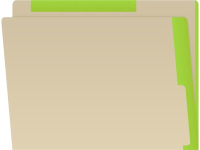 Medical Arts Press File Folder, Straight-Cut, Letter Size, Manila Stock, Manila/Light Green, Reinforced Right Side, 50/Box