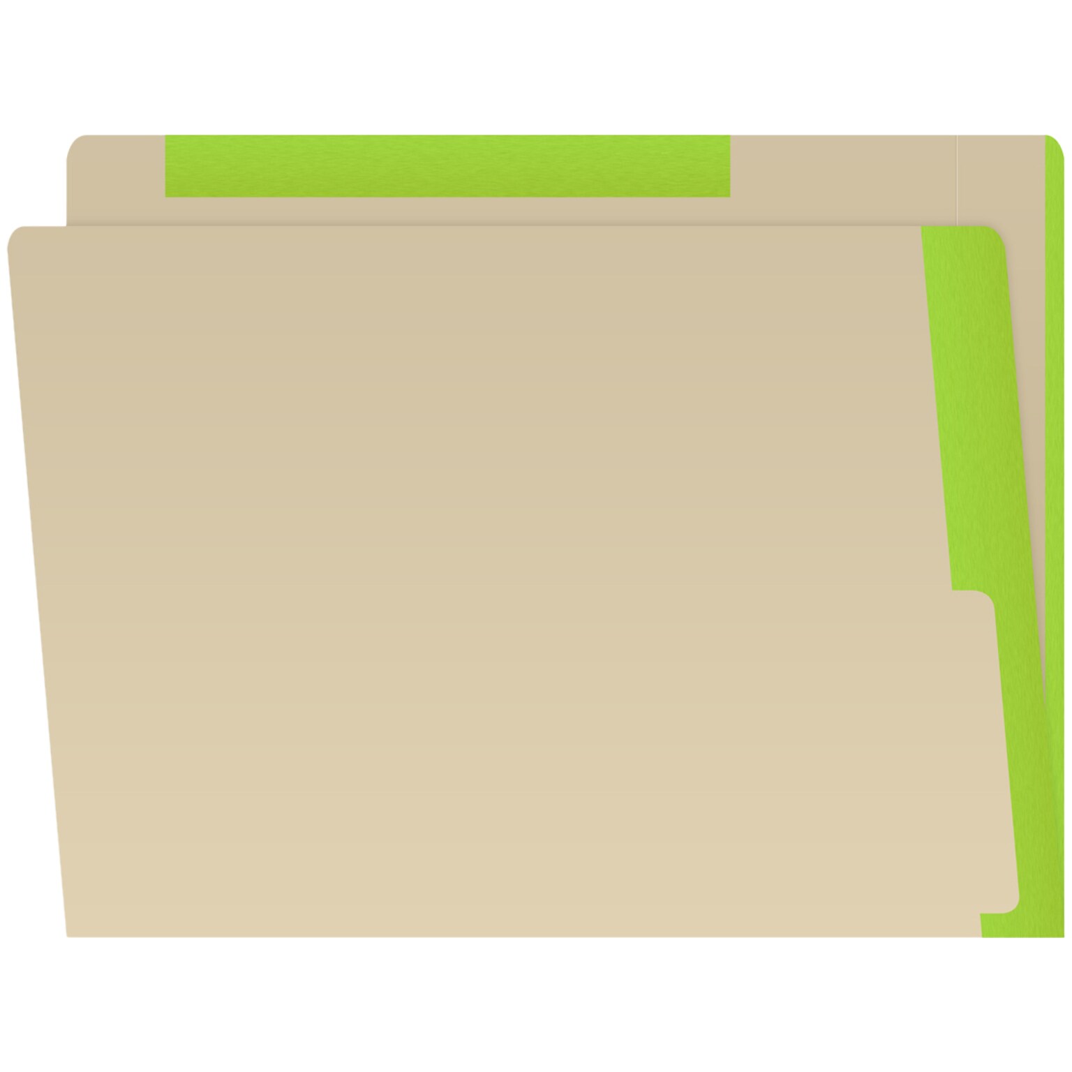Medical Arts Press File Folder, Straight-Cut, Letter Size, Manila Stock, Manila/Light Green, Reinforced Right Side, 50/Box