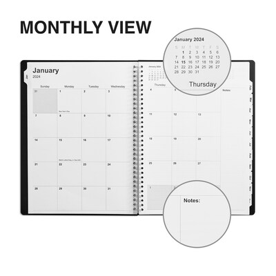 2025 Staples 8" x 11" Weekly & Monthly Appointment Book, Black (ST21488-25)