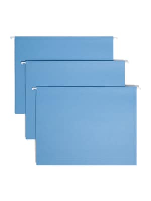 Smead Hanging File Folders, 1/5-Cut Tab, Letter Size, Blue, 25/Box (64060)