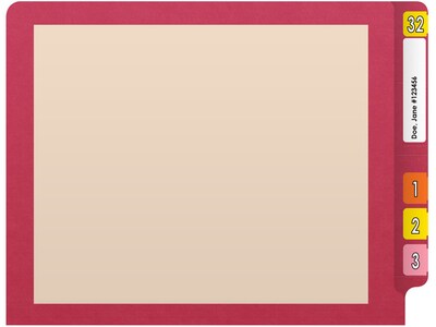 Medical Arts Press Reinforced End Tab File Folder, Straight-Cut, Letter Size, Manila/Red, 50/Box (S-09473-RED)