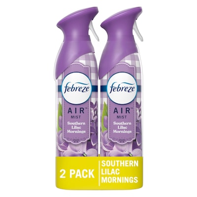Febreze Air Mist Air Freshener Spray, Southern Lilac Mornings Scent, 8.8 oz., 2/Pack (13749)