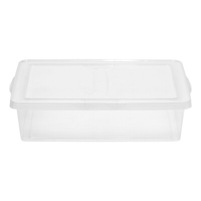 Iris 28 Quart Snap Top Plastic Snap Closure Storage Bin, Clear, 3/Pack (500120)