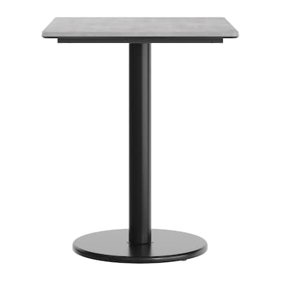 Flash Furniture Acadia Wooden Dining Table, 23.75"D x 29.75"W, Gray Faux Concrete/Black Base (ST2430CGTR18)