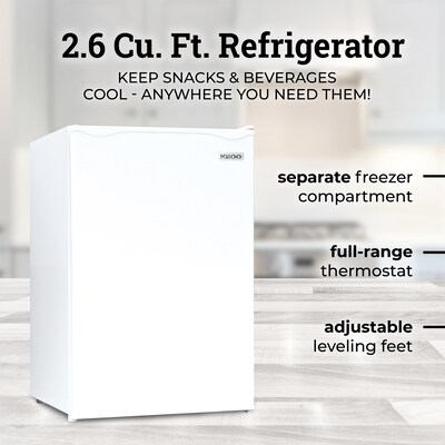Igloo IRF26WH6A 2.6 Cu. Ft. Classic Compact Single Door Refrigerator Freezer, White