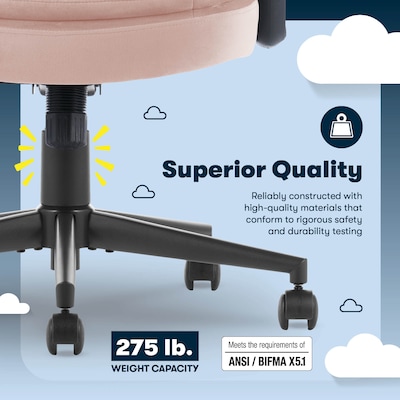 Serta Comfort Ergo Ergonomic Velvet Fabric Swivel Executive Chair, Pink (CCHR10016D)